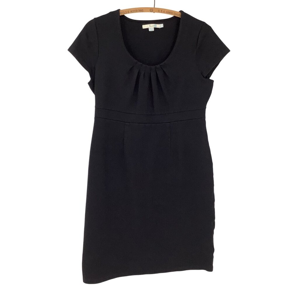 Boden Black Sheath Dress Size 8 Cotton Blend Stretch Office Evening Wear